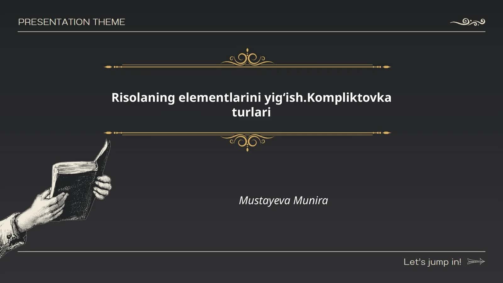 Risolaning elementlarini yigʻish.Kompliktovka turlari 1