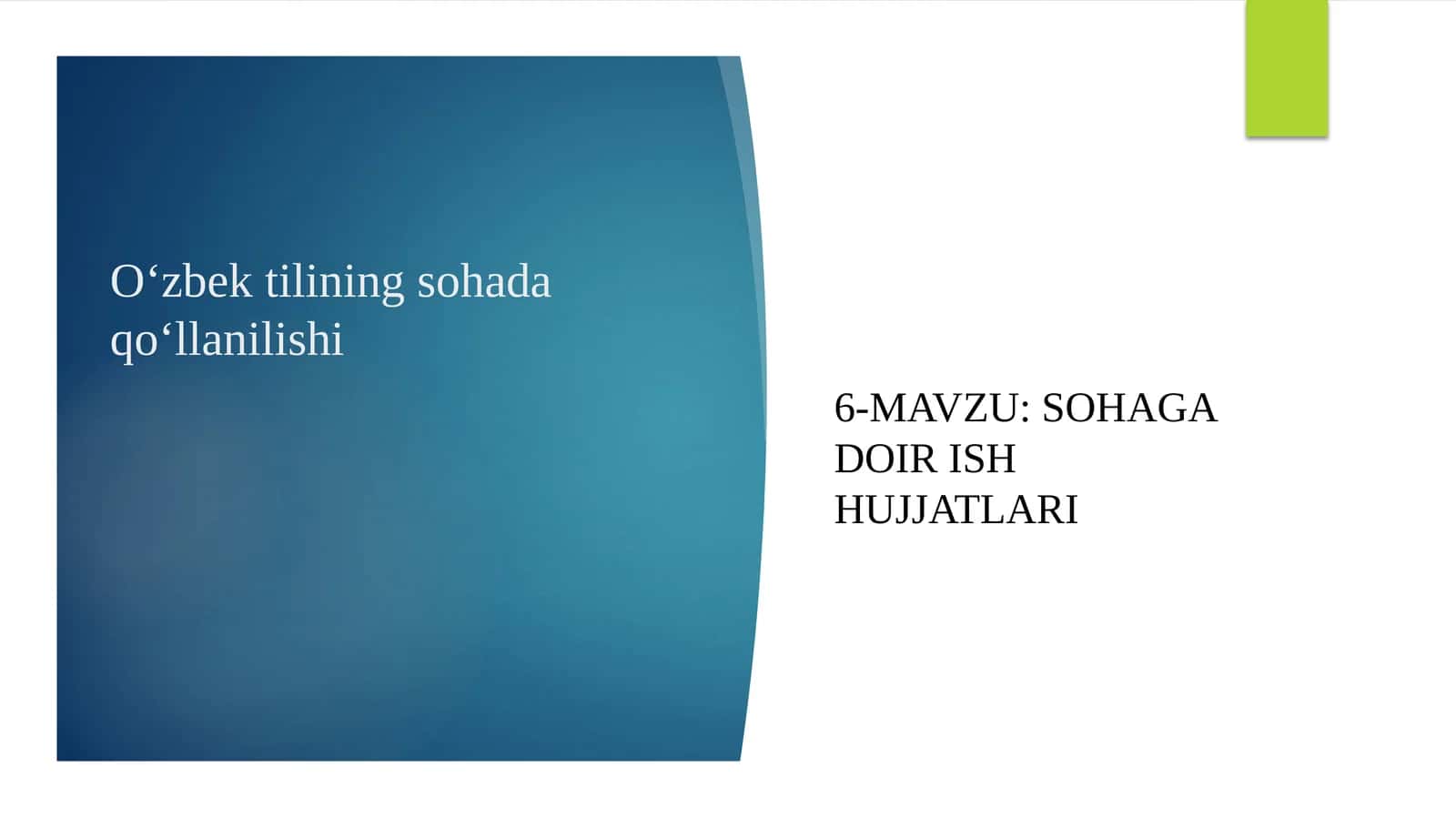 Sohaga doir ish hujjatlari 1