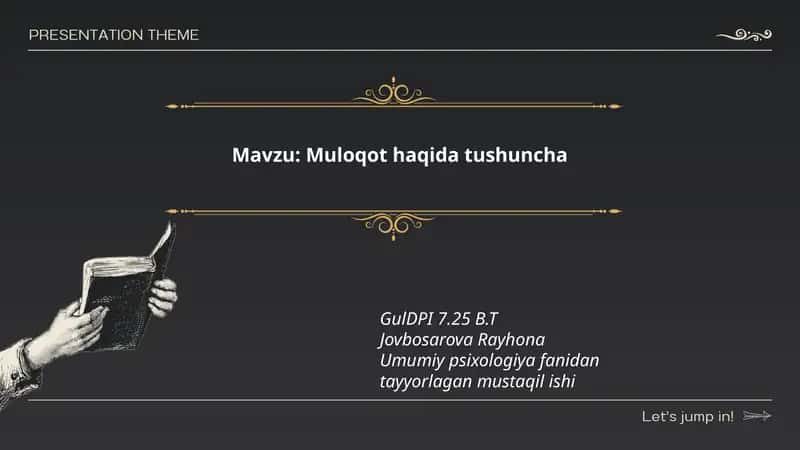 Muloqot haqida tushuncha 1