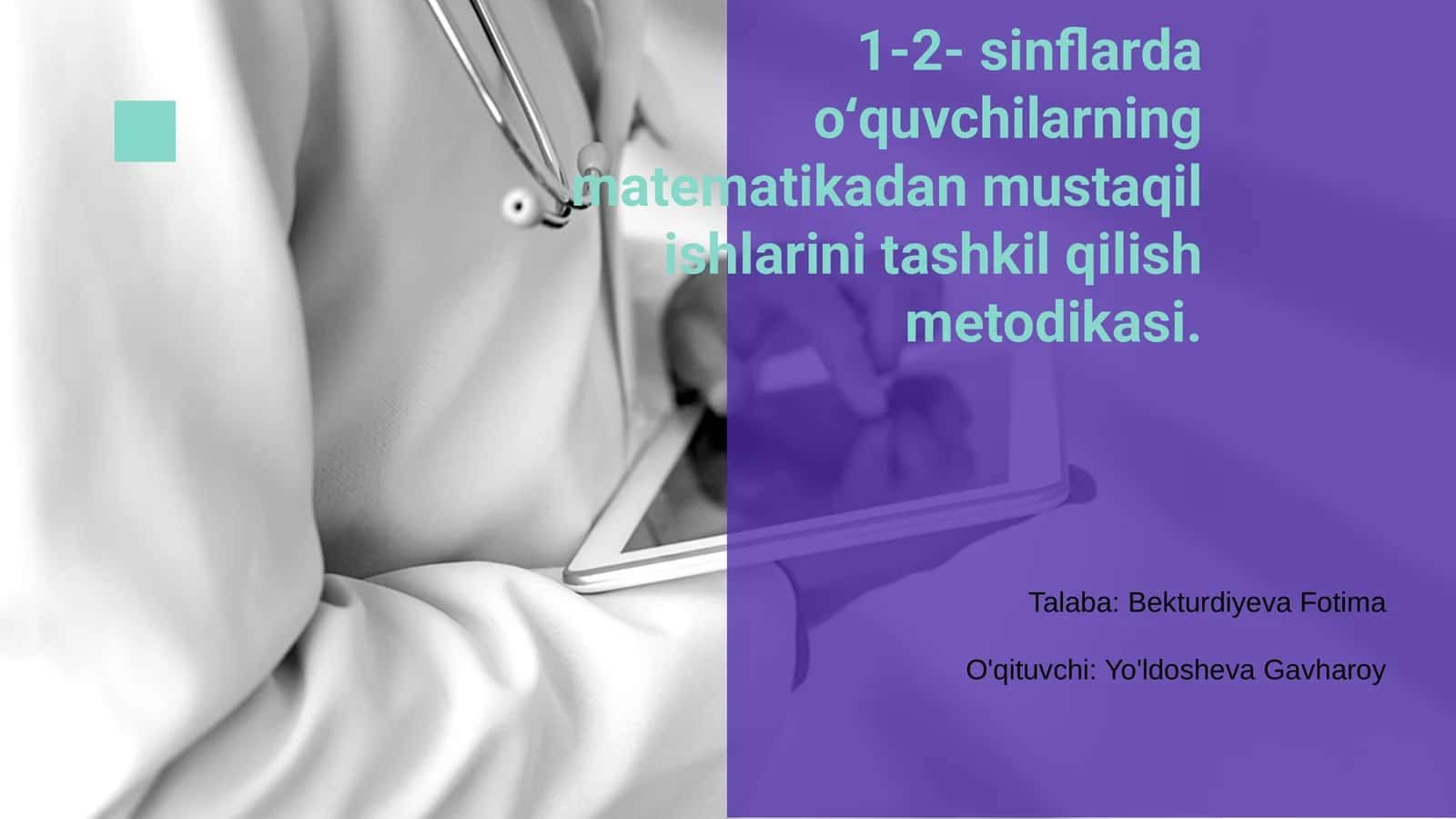 Sinflarda matematikadan mustaqil ishlar 1