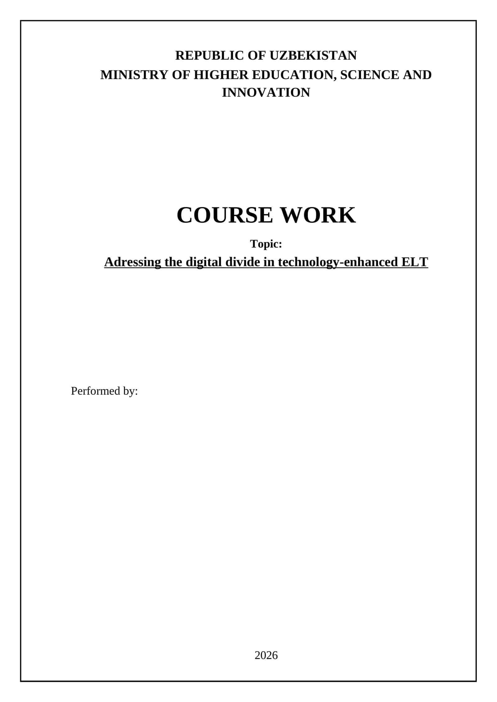Adressing the digital divide in technology-enhanced ELT 1