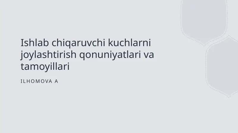 Ishlab chiqaruvchi kuchlarni 1