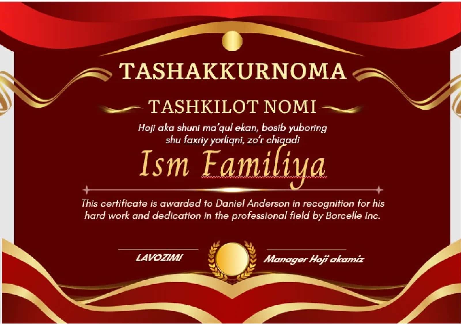 TASHAKKURNOMA 1