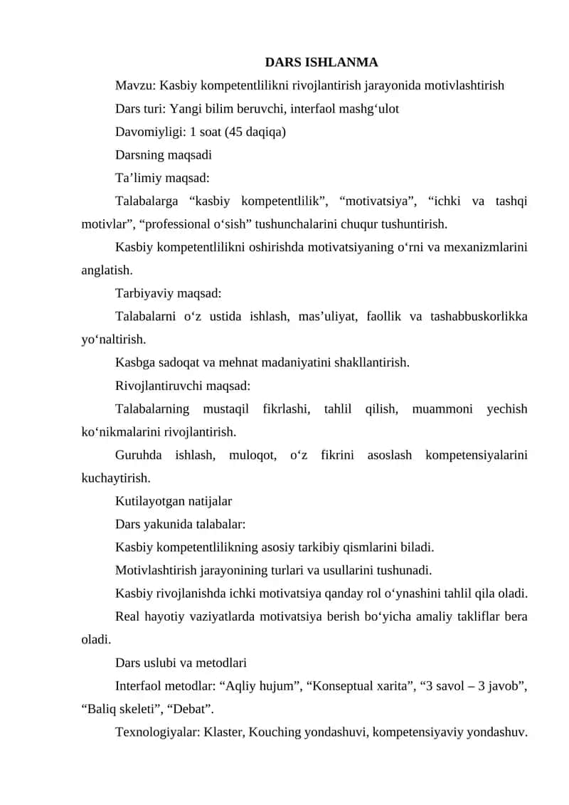 DARS ISHLANMA 1