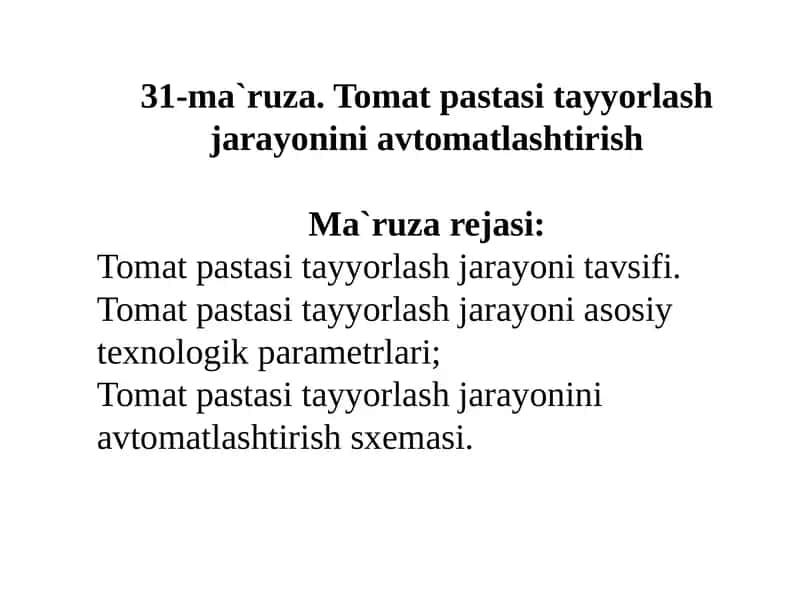 Tomatpastasi tayyorlash jarayonini avtomatlashtirish 1