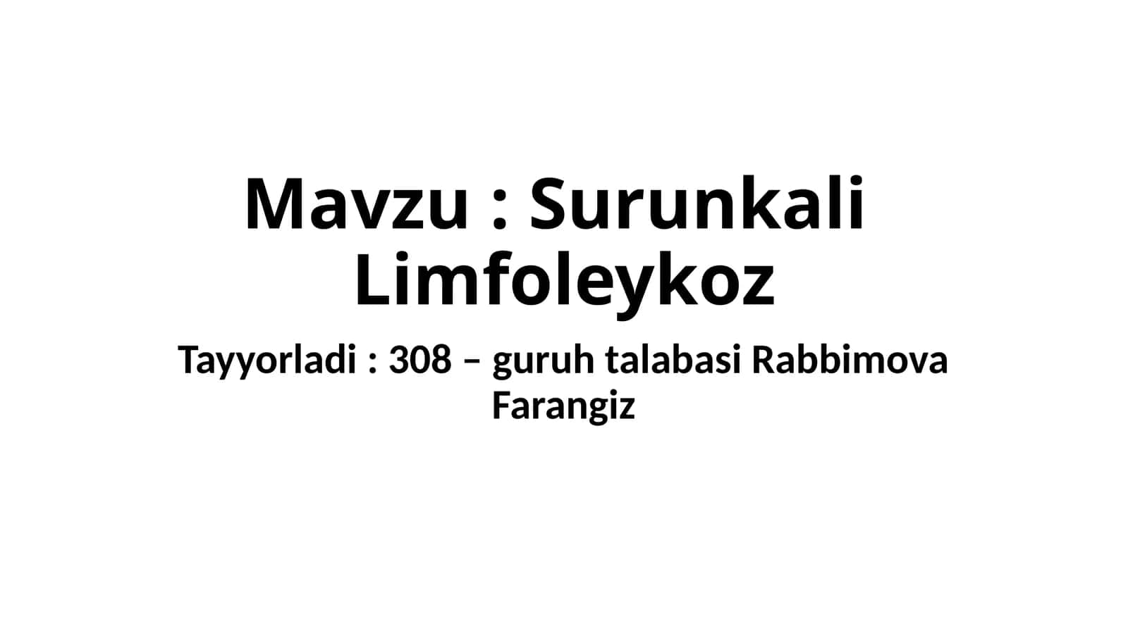 Surunkali Limfoleykoz 1