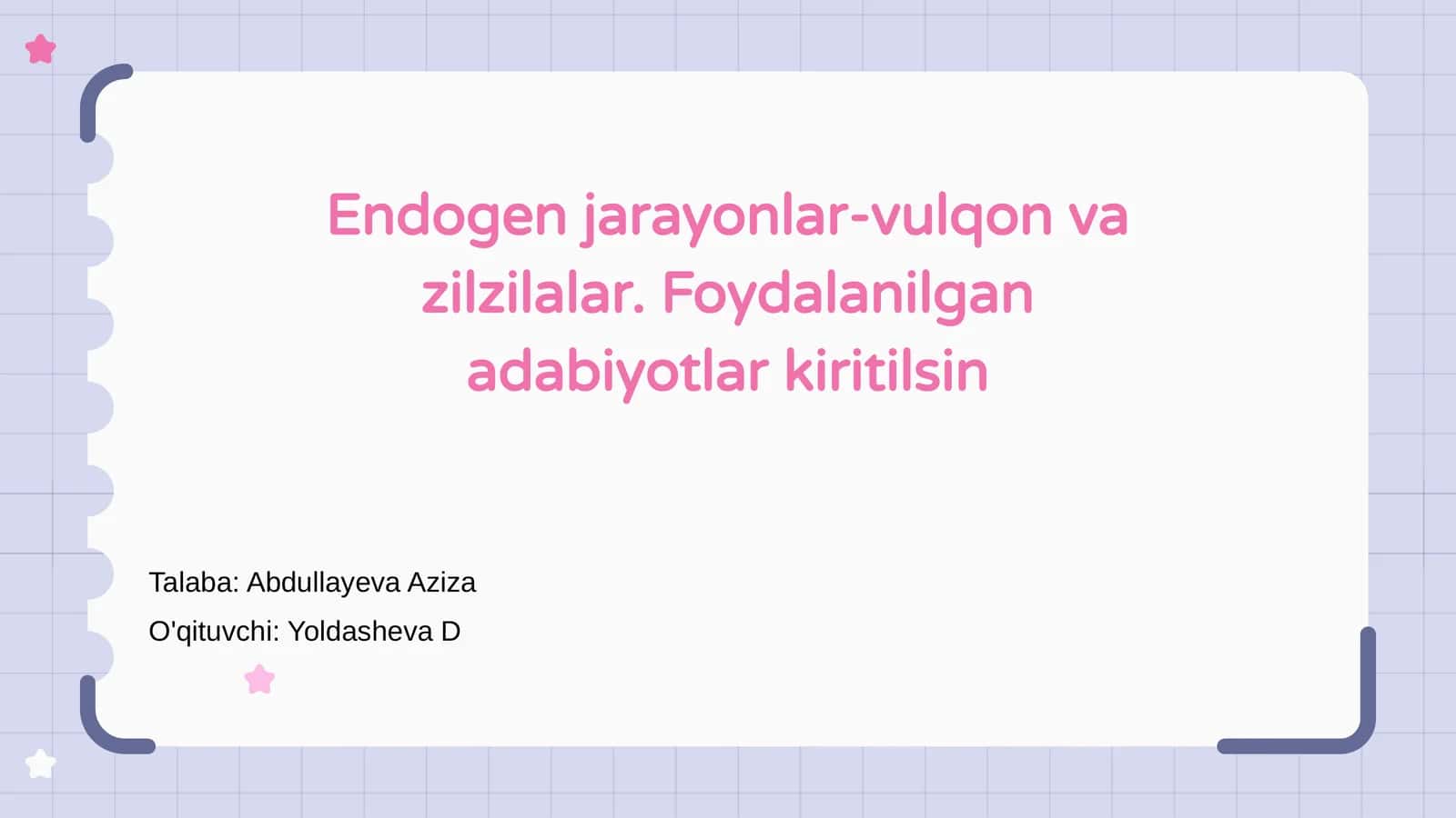 Endogen jarayonlar-vulqon va zilzilalar 1