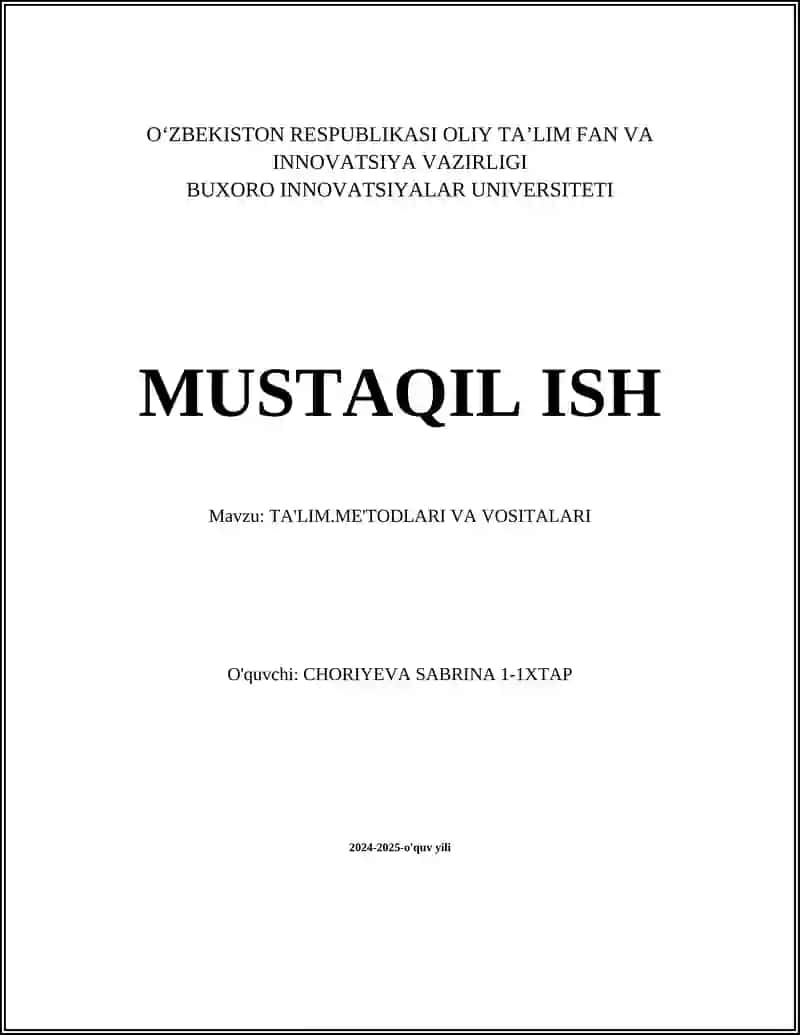 MUSTAQIL ISH