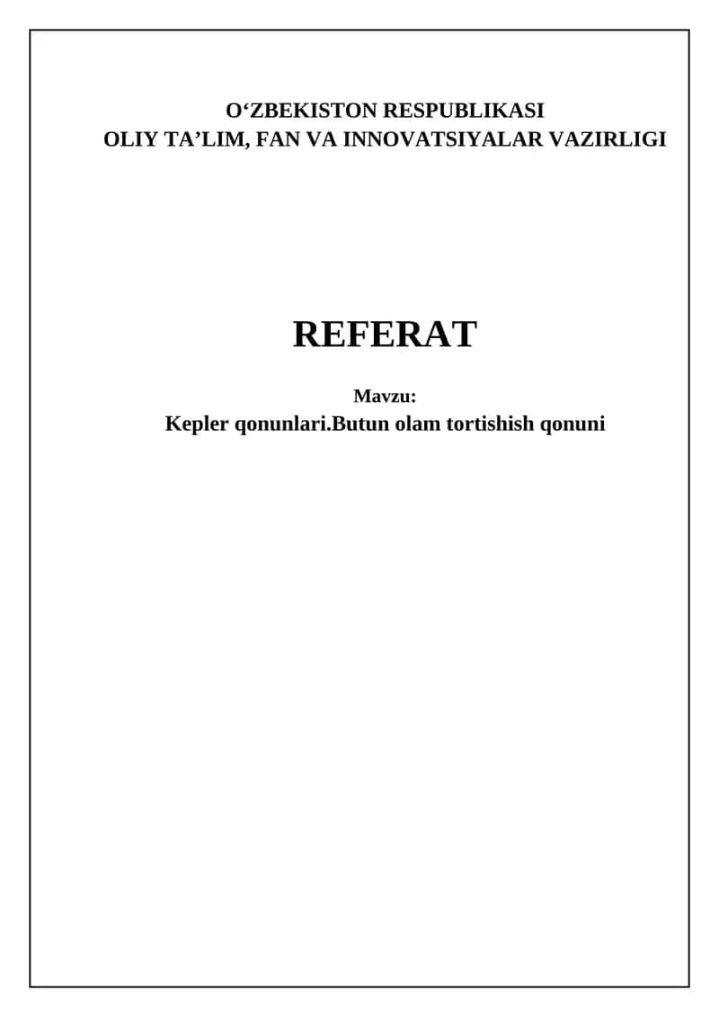 Kepler qonunlari 1