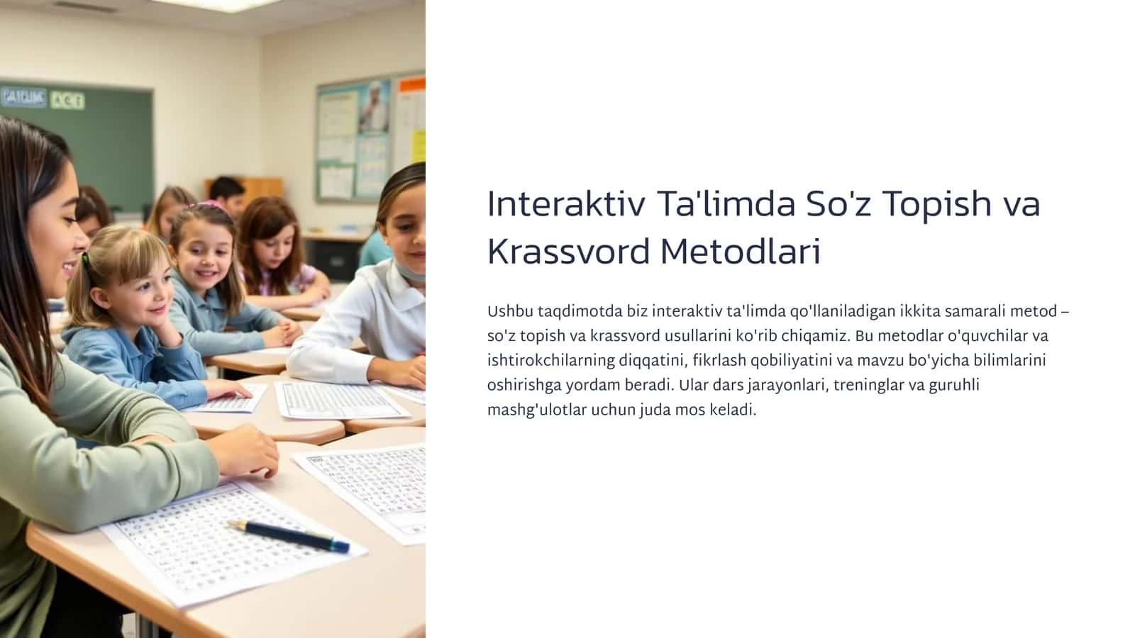 Interaktiv Ta'limda So'z Topish va Krassvord Metodlari 1