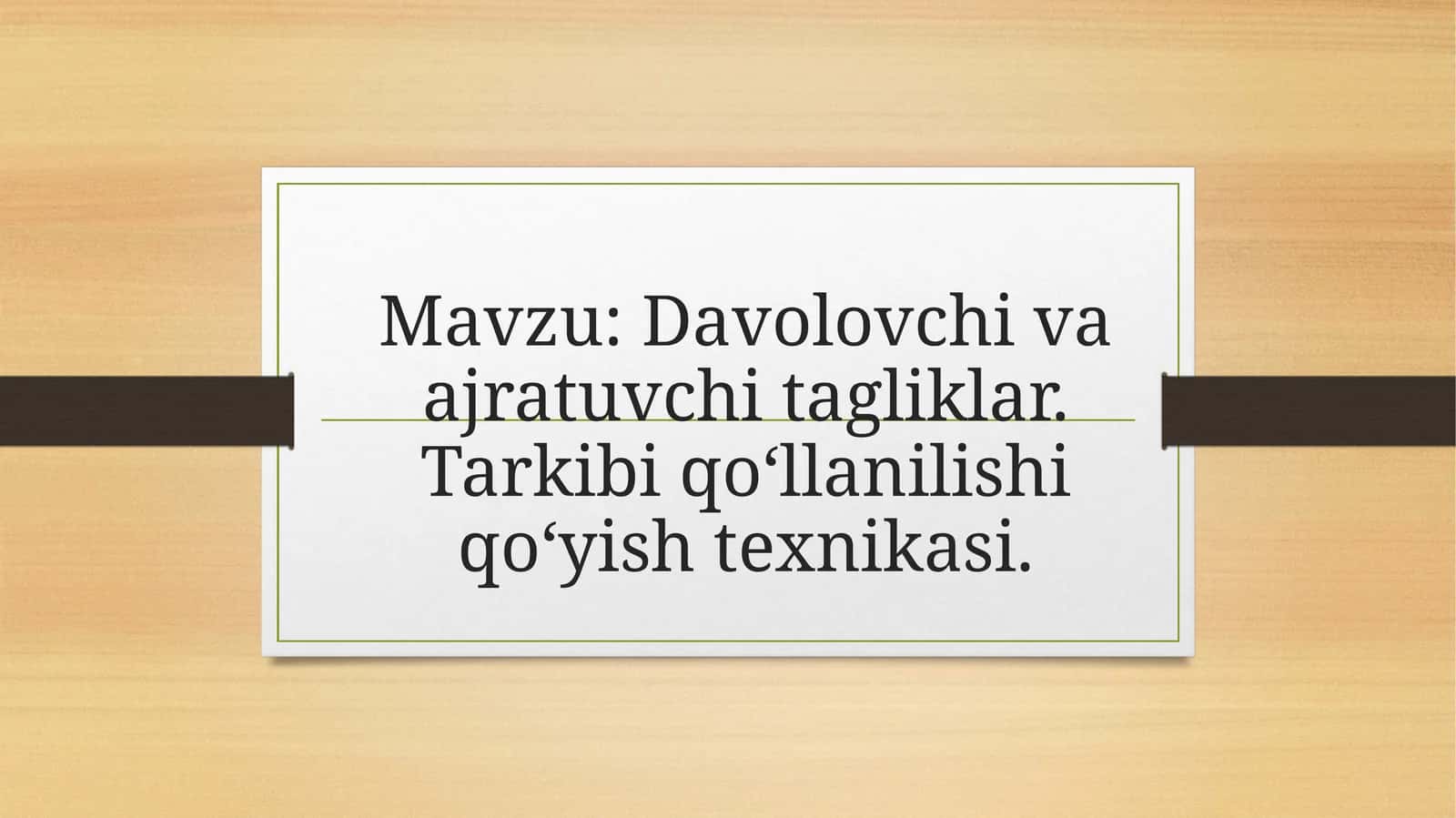 Ajratuvchi va davolovchi tagliklar 1