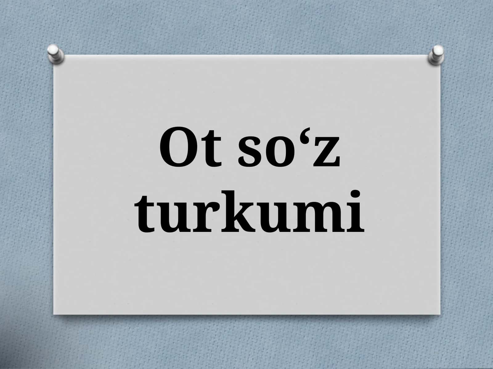 Ot soʻz turkumi 1