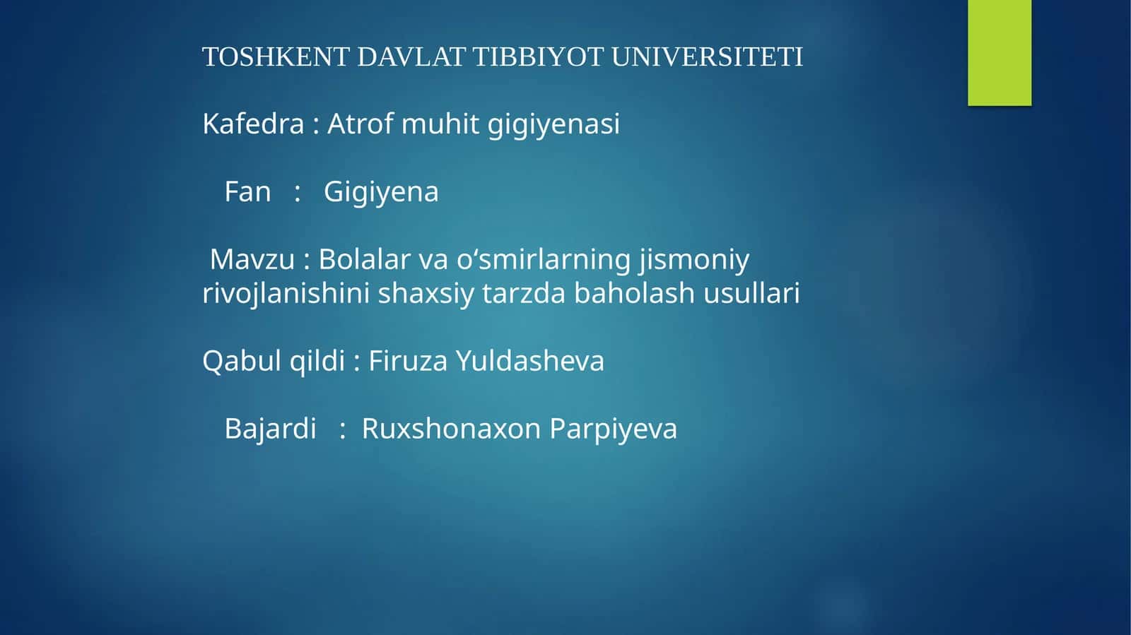 Bolalar va oʻsmirlarning jismoniy rivojlanishi 1