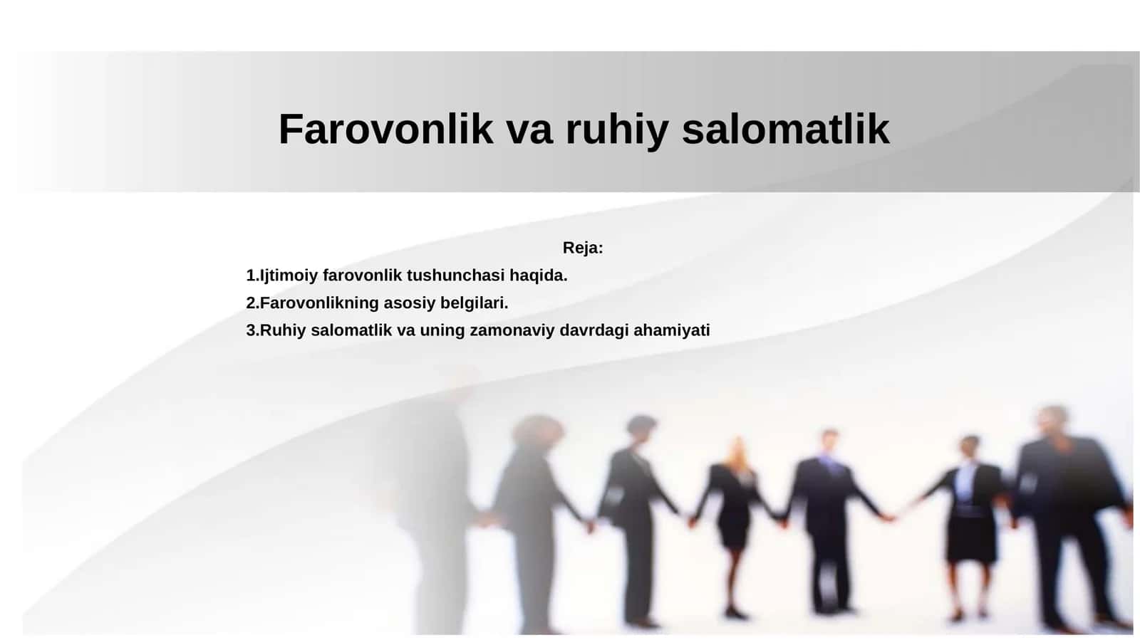 Farovonlik va ruhiy salomatlik 1