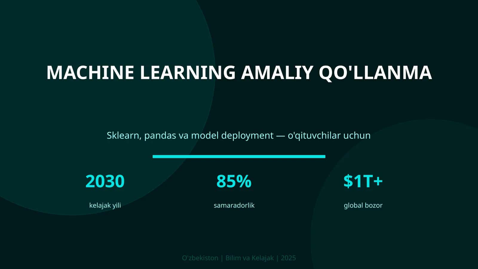 MACHINE LEARNING AMALIY QO'LLANMA 1