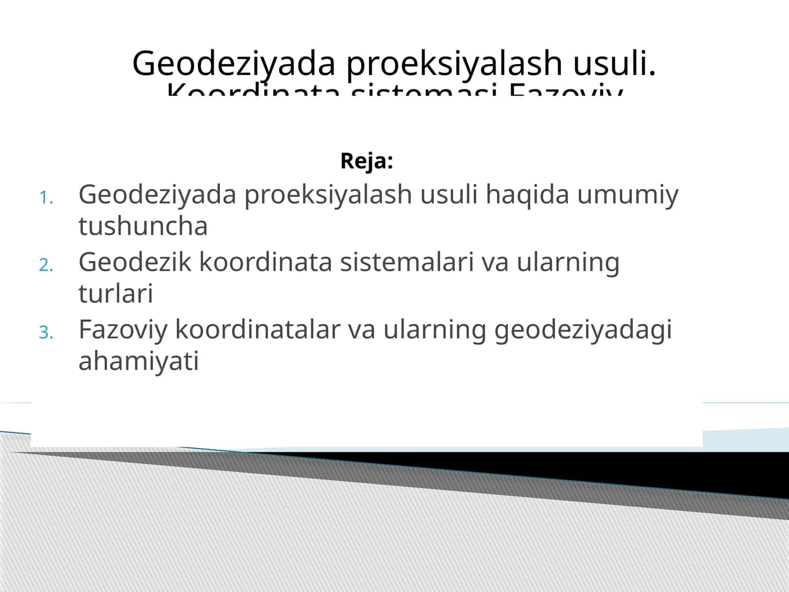 Geodeziyada proeksiyalash usuli 1