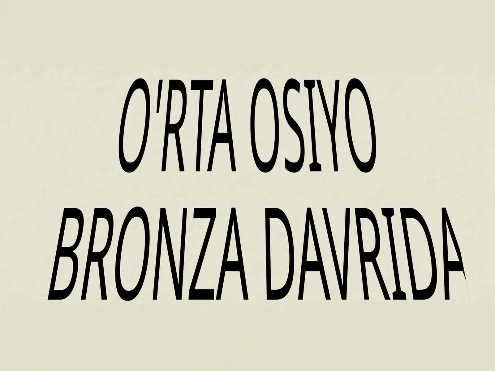 O'RTA OSIYO BRONZA DAVRIDA 1