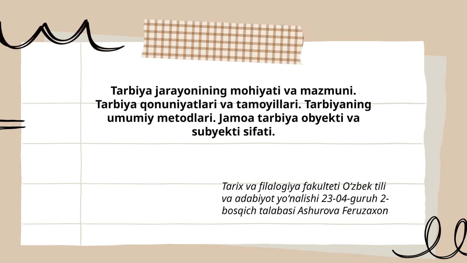 Tarbiya jarayonining mohiyati va mazmuni 1