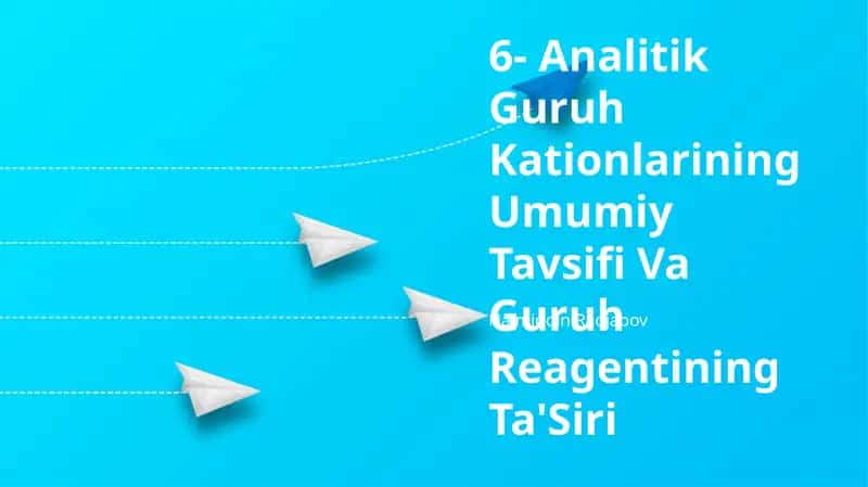 Analitik Guruh Kationlarining Umumiy Tavsifi Va Guruh Reagentining Ta'Siri 1