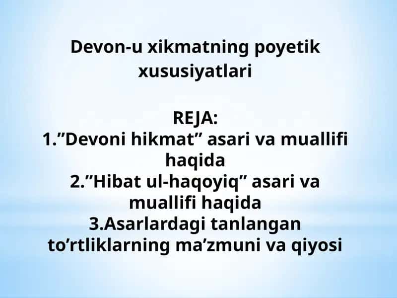 Devon-uxik matning poyetik xususiyatlari 1