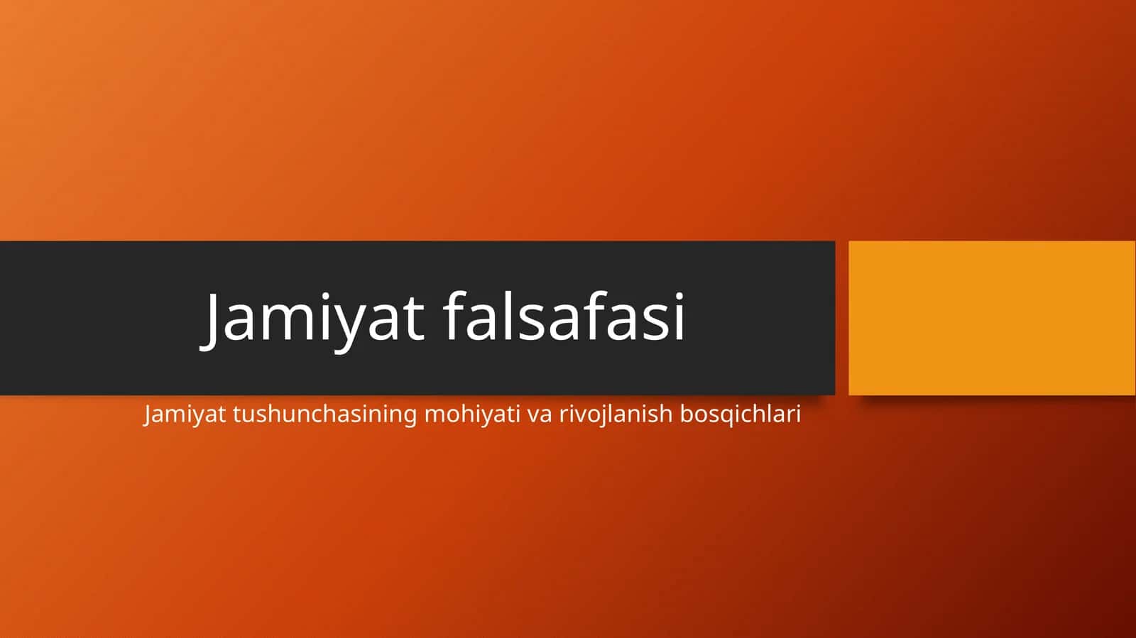 Jamiyat falsafasi 1