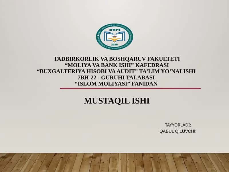Islom moliyasi asoslari 1