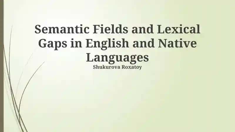 Semantic Fields and Lexical Gaps in English and Native Languages