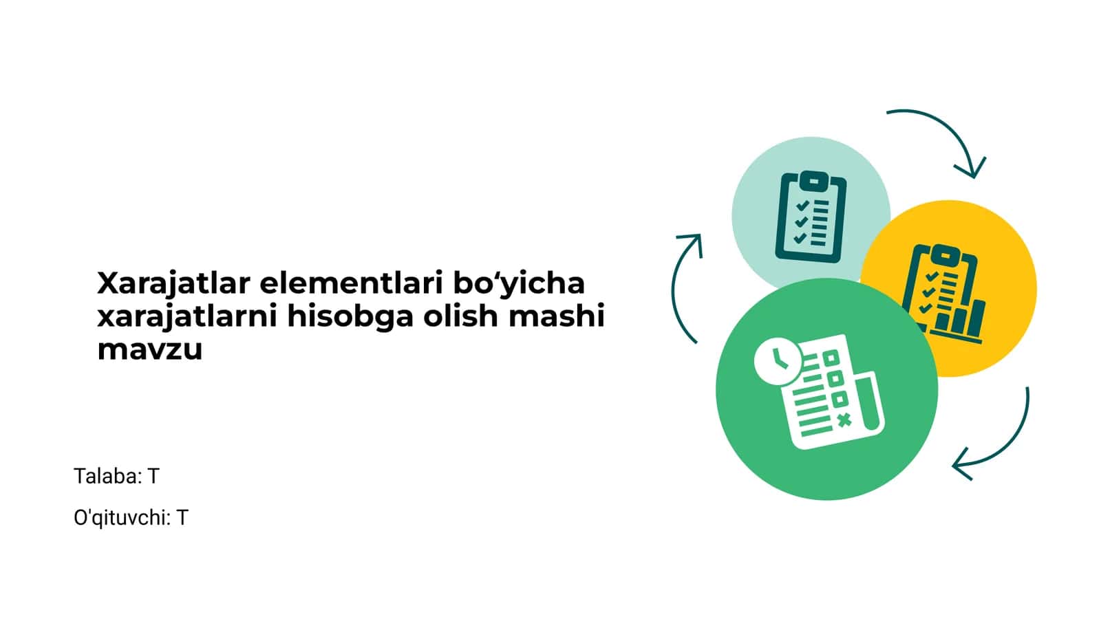 Xarajatlar elementlari boʻyicha xarajatlarni hisobga olish 1