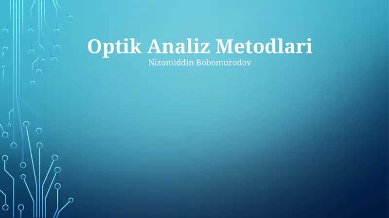 Optik Analiz Metodlari 1