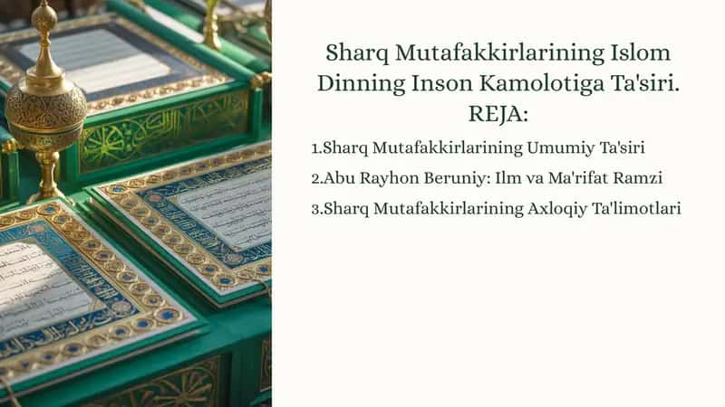 Sharq Mutafakkirlarining Islom Dinning Inson Kamolotiga Ta'siri 1