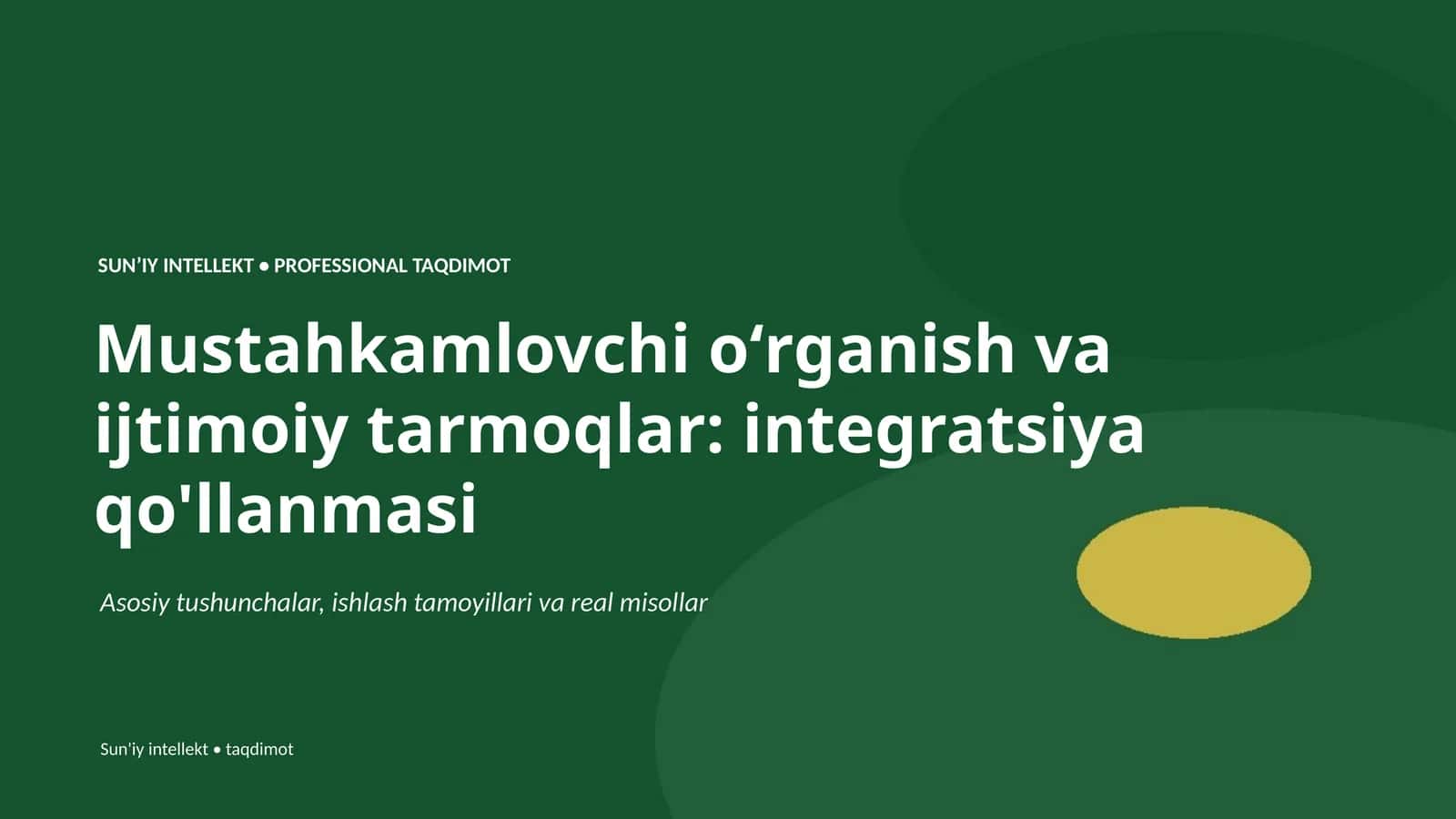 Mustahkamlovchi oʻrganish va ijtimoiy tarmoqlar: integratsiya qo'llanmasi 1