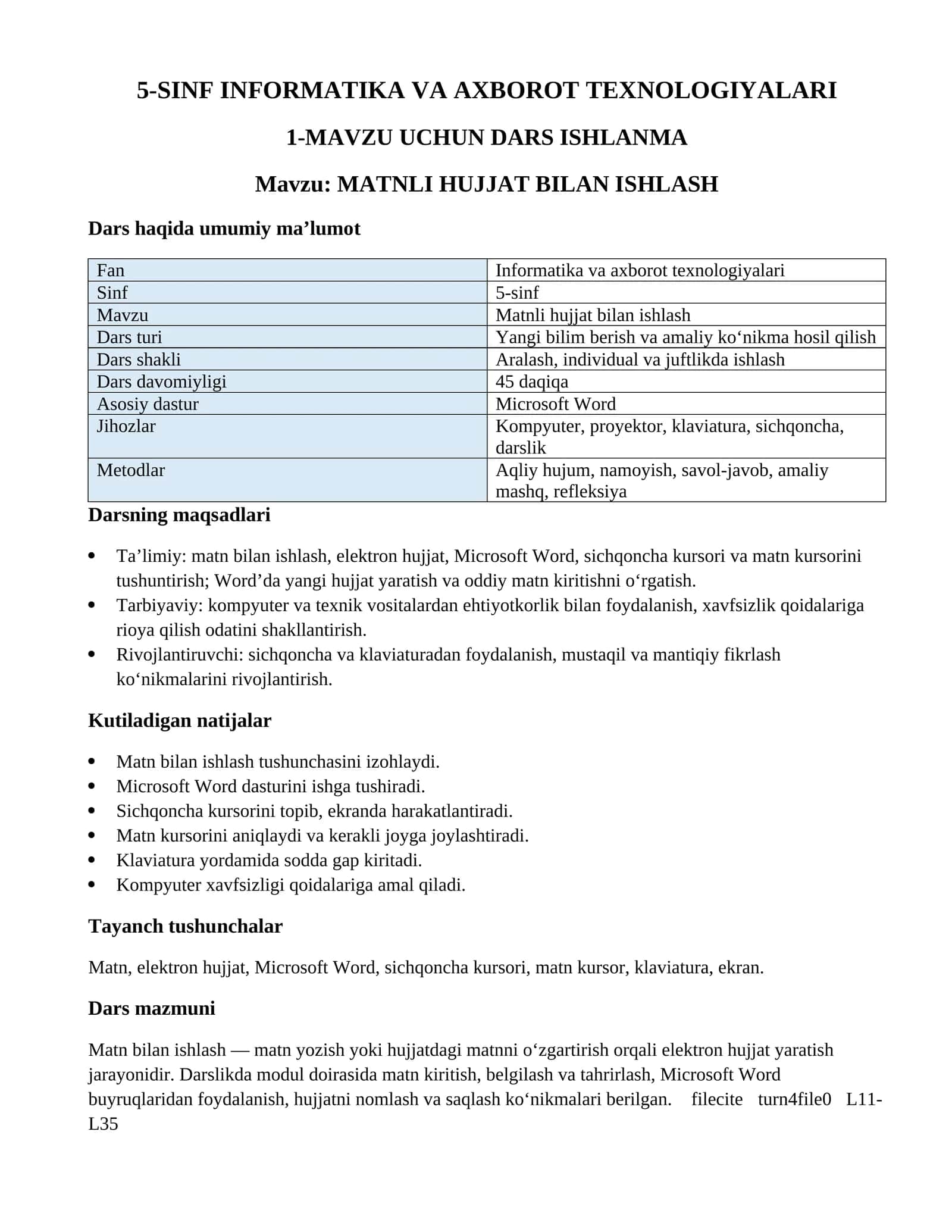 5-SINF INFORMATIKA VA AXBOROT TEXNOLOGIYALARI 1