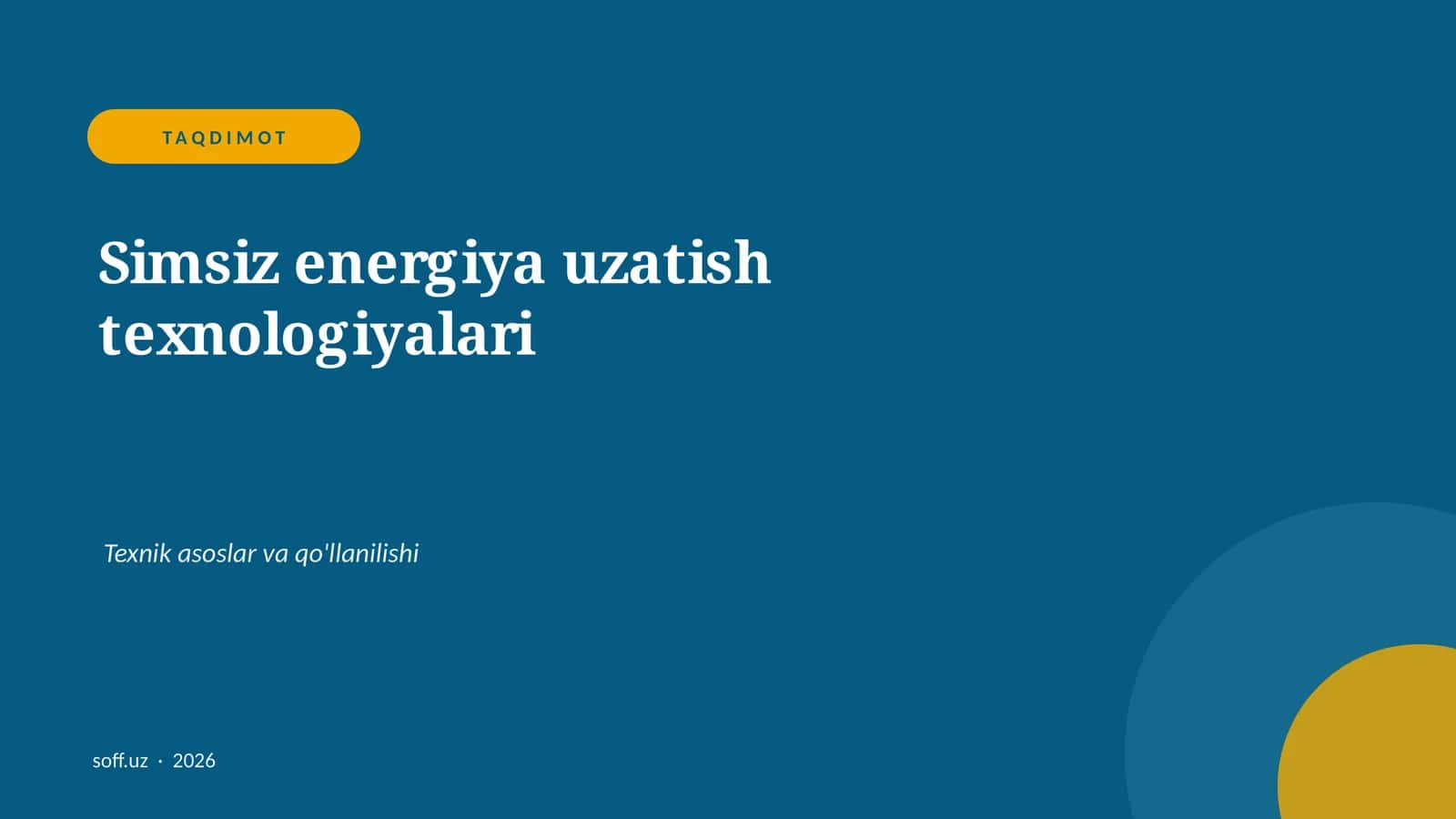 Simsiz energiya uzatish texnologiyalari 1