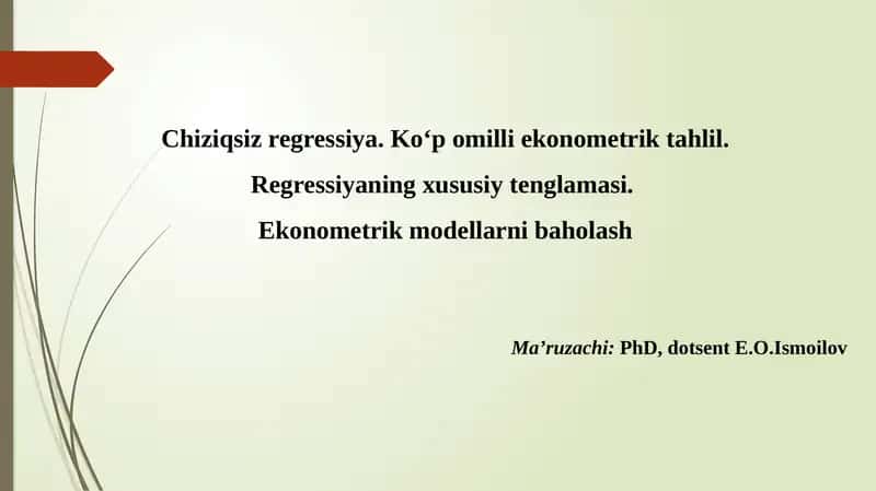Chiziqsiz regressiya 1