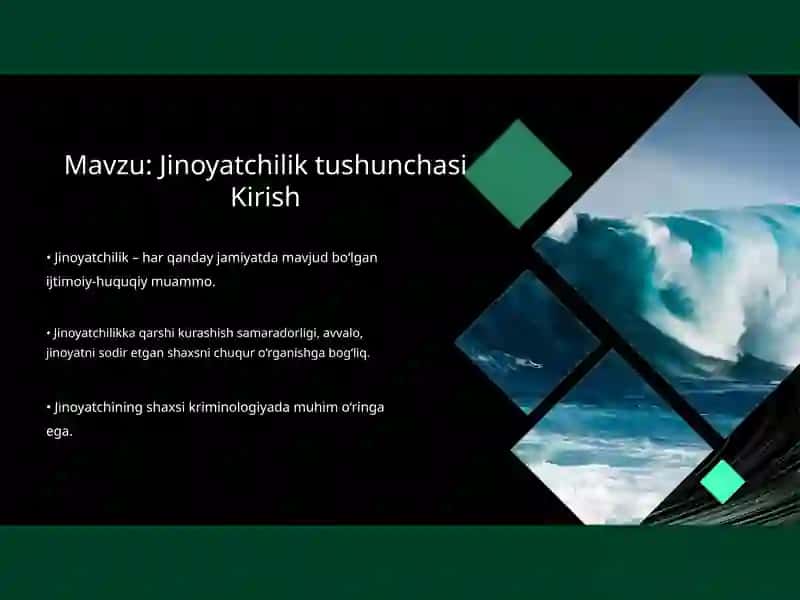 Jinoyatchilik tushunchasi