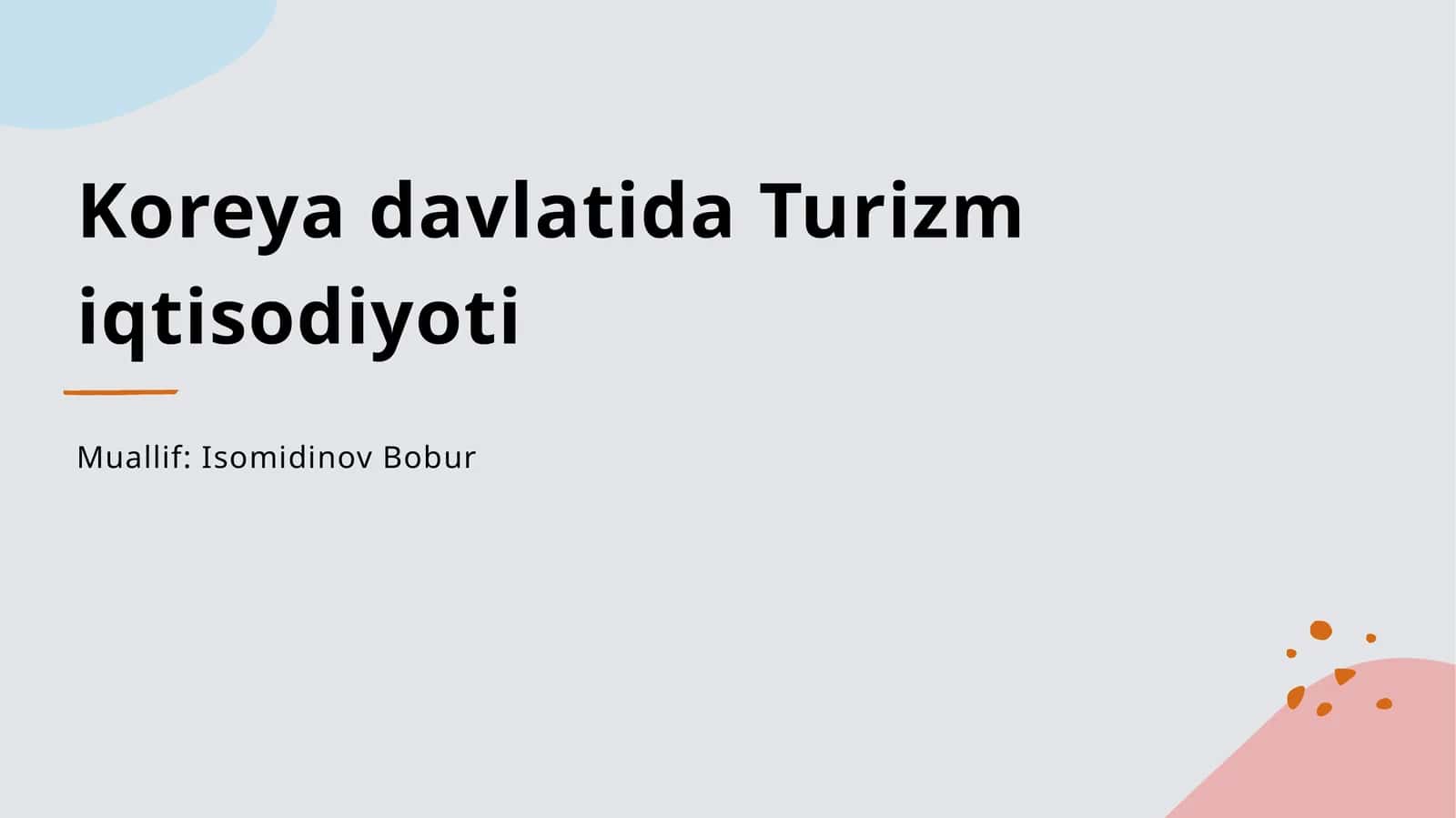 Koreya davlatida Turizmiqtisodiyoti 1