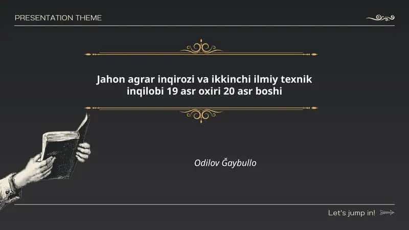 Jahon agrar inqirozi va ikkinchi ilmiy texnik inqilobi 19 asr oxiri 20 asr boshi 1