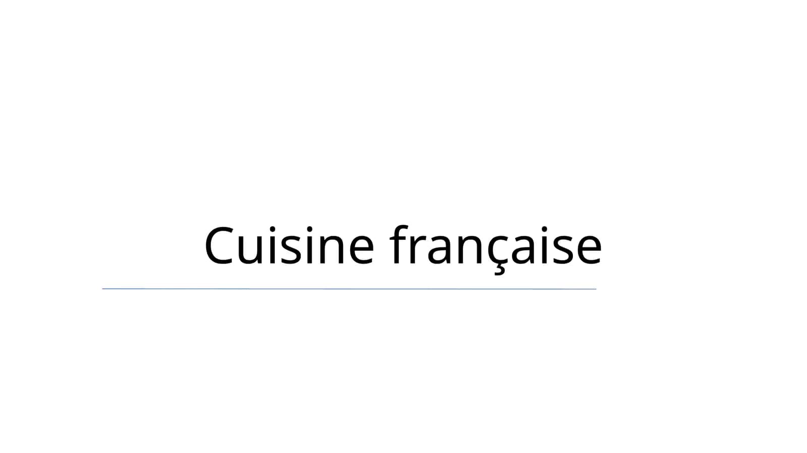 Cuisine française 1