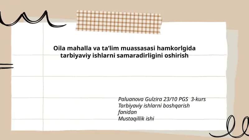 Tarbiyaviy ishlarni boshqarish fanidan 1