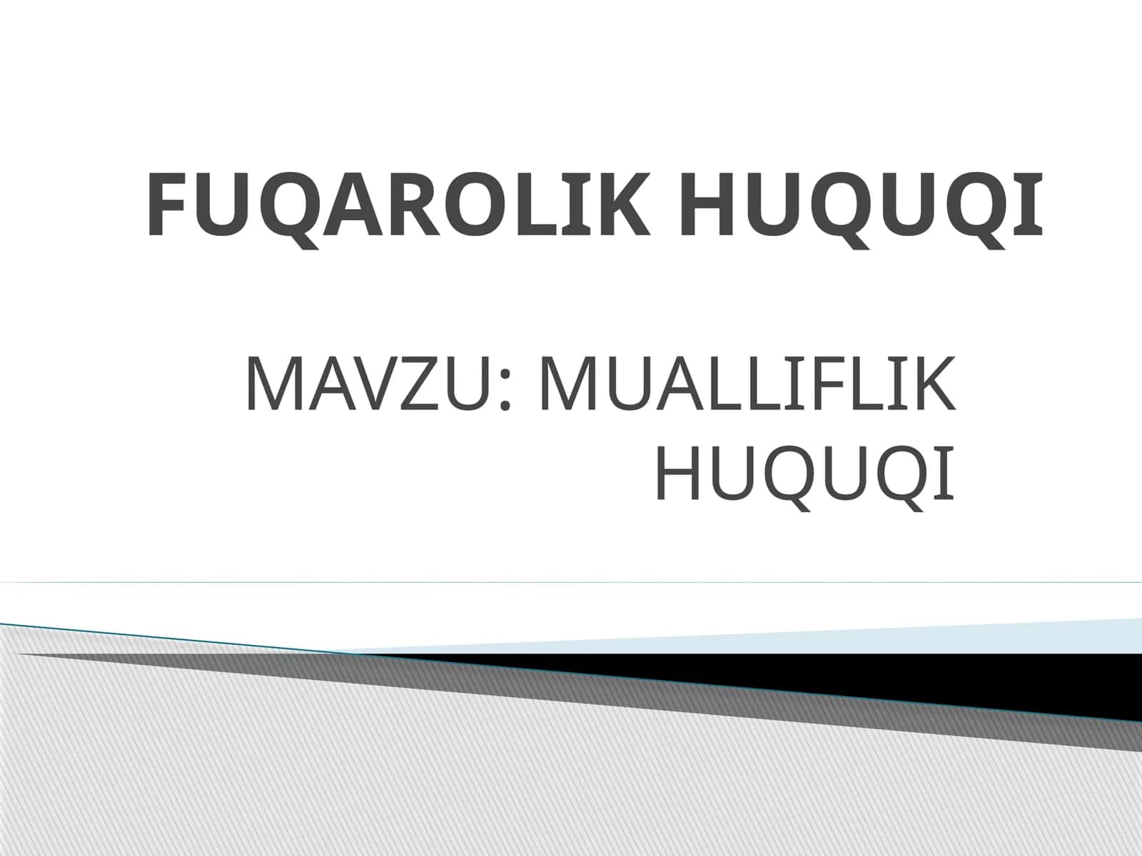 MUALLIFLIK HUQUQI 1