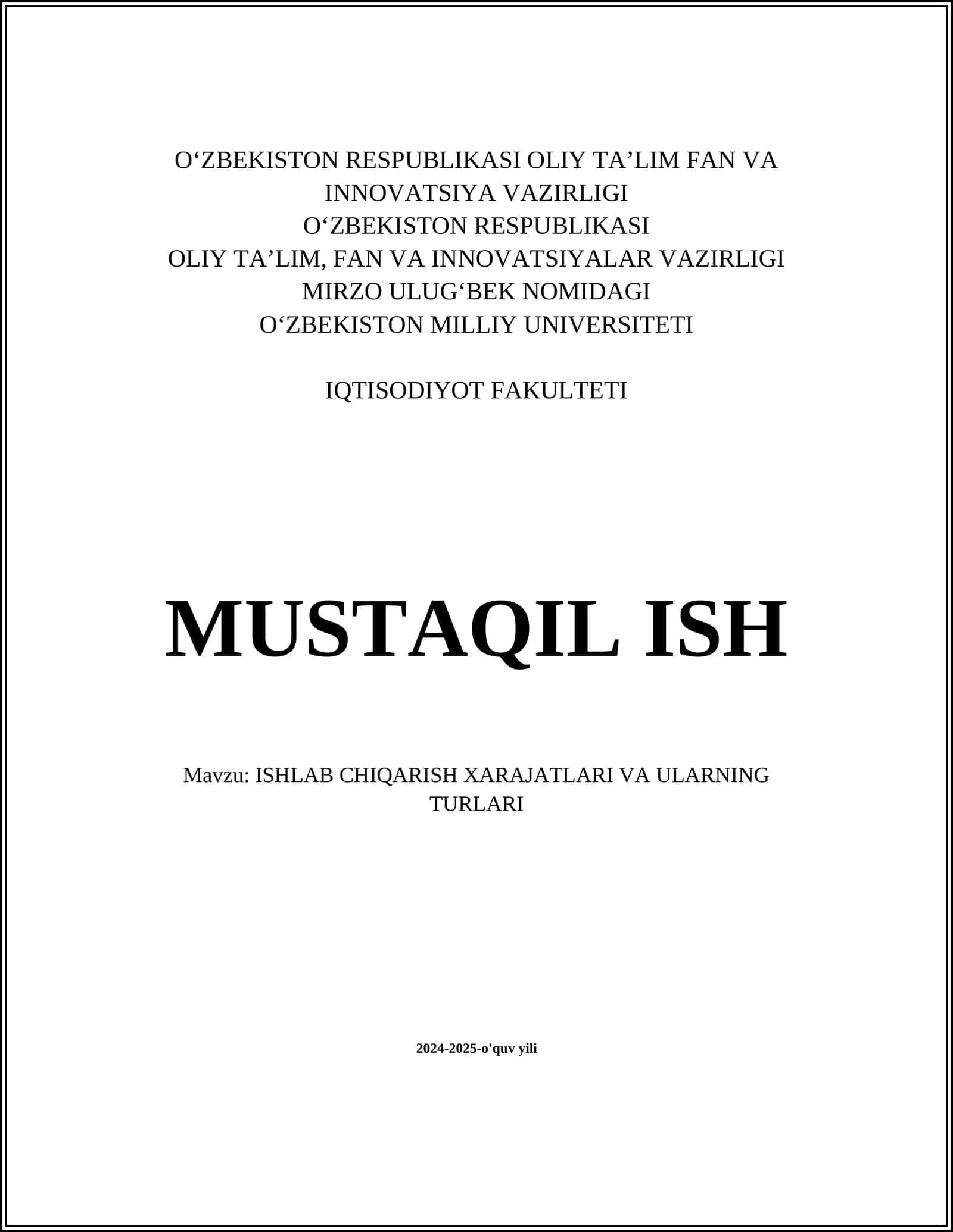 Ishlab chiqarish xarajatlari va ularning turlari 1