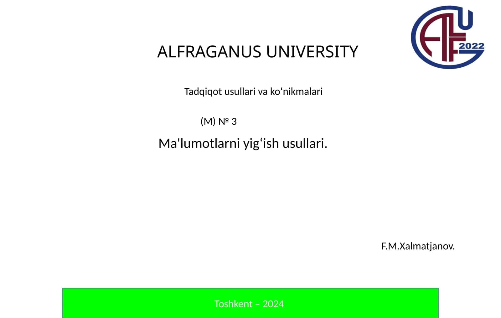 Ma'lumotlarni yigʻish usullari 1