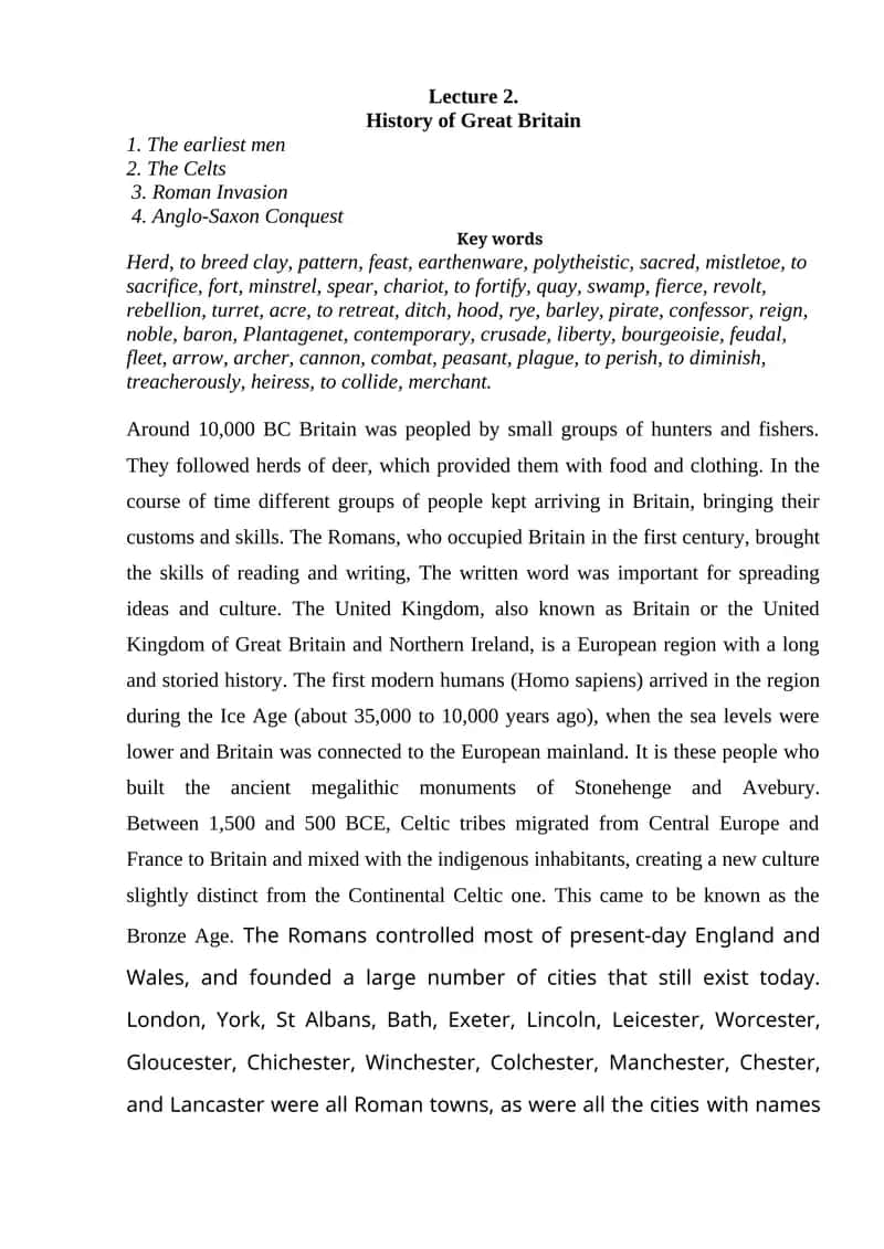 History of Great Britain 1