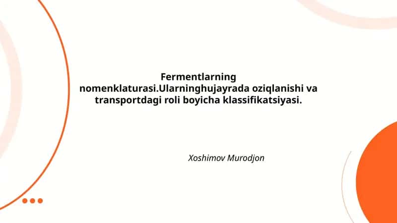 Fermentlarning nomenklaturasi 1
