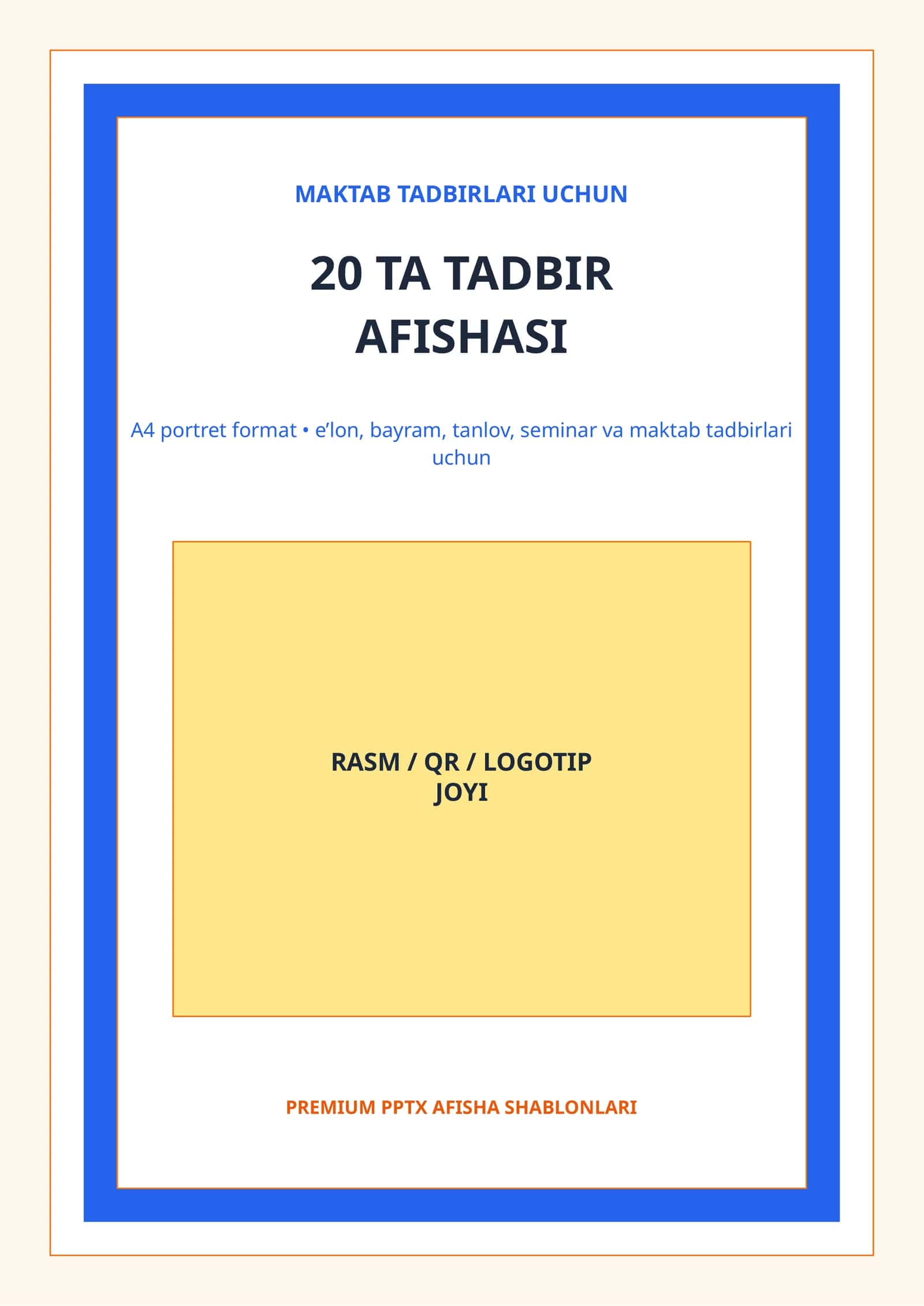MAKTAB TADBIRLARI UCHUN 20 TA TADBIR AFISHASI 1