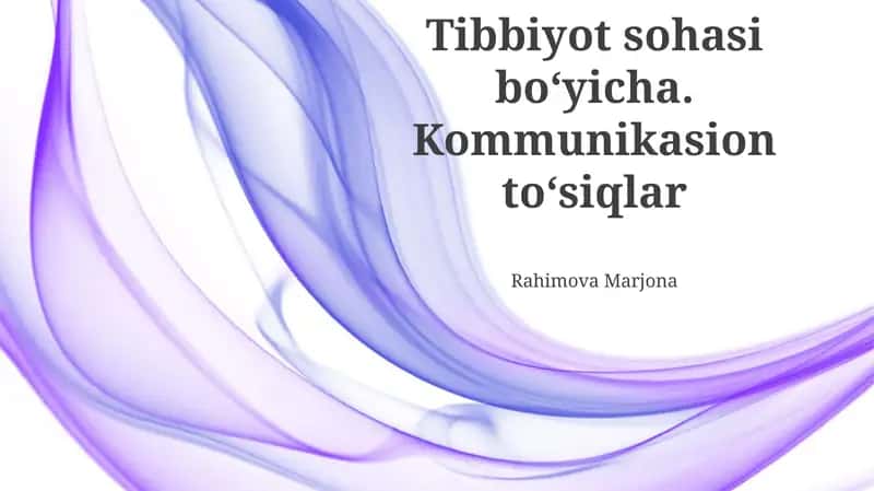 Kommunikasion toʻsiqlar 1