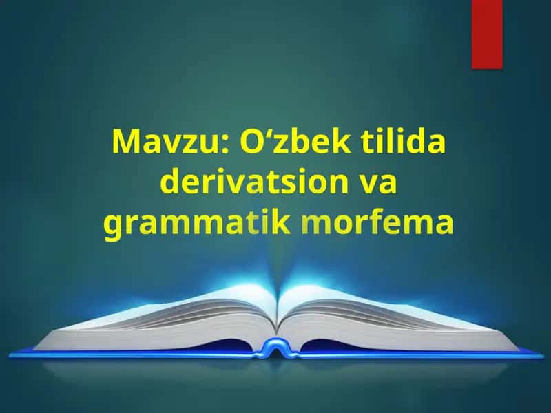 Oʻzbek tilida derivatsion va grammatik morfema 1