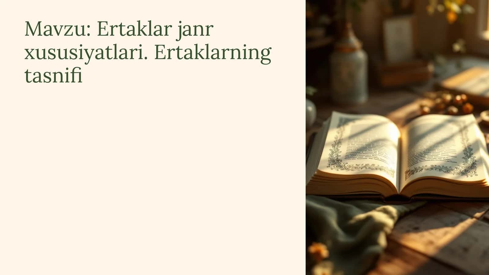 Ertaklar janr xususiyatlari 1