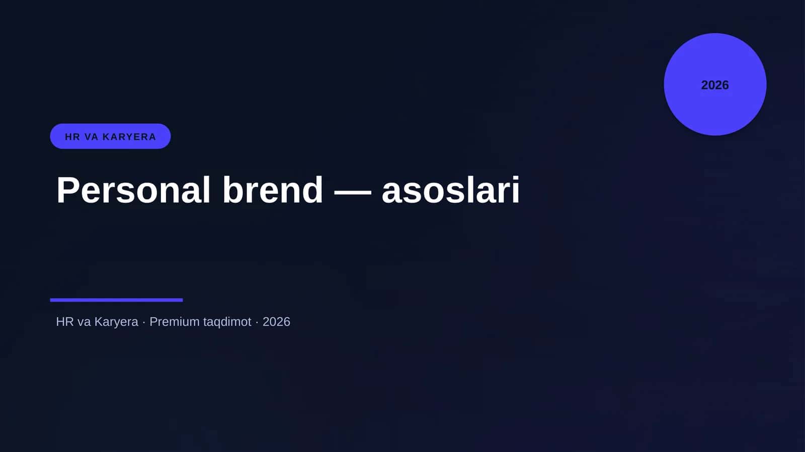 Personal brend — asoslari 1