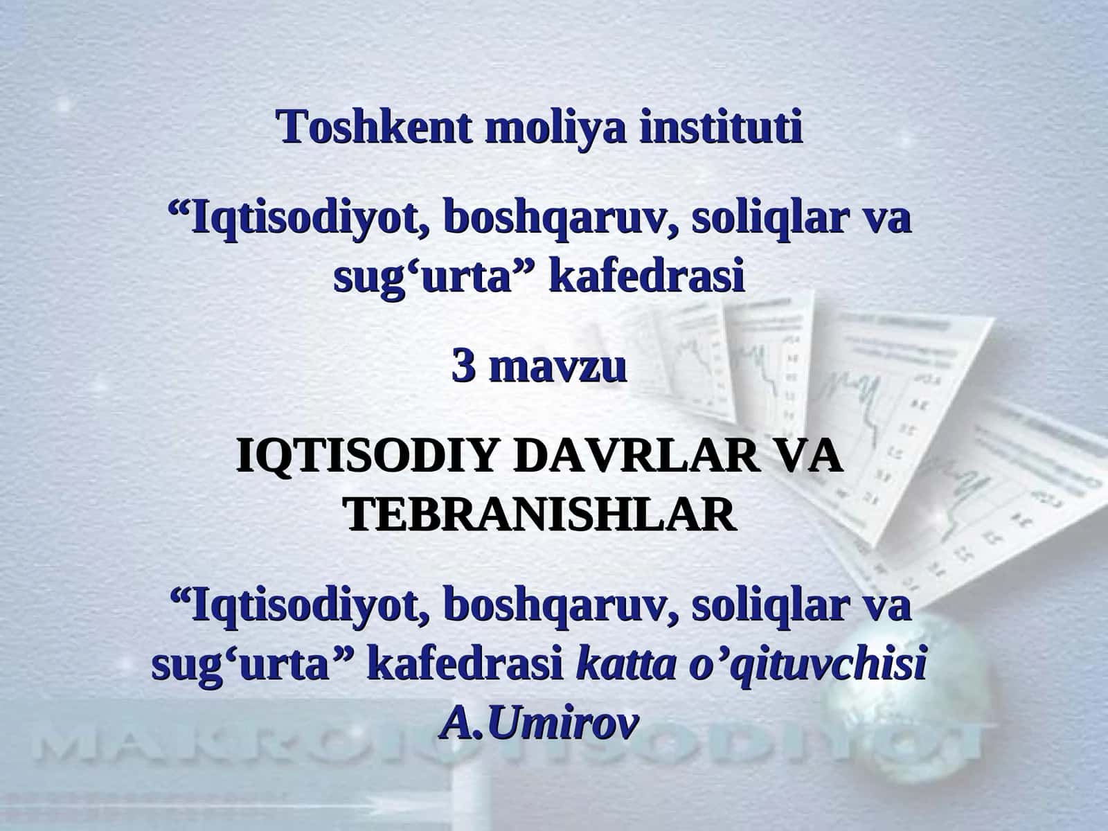 Iqtisodiy davrlar 1